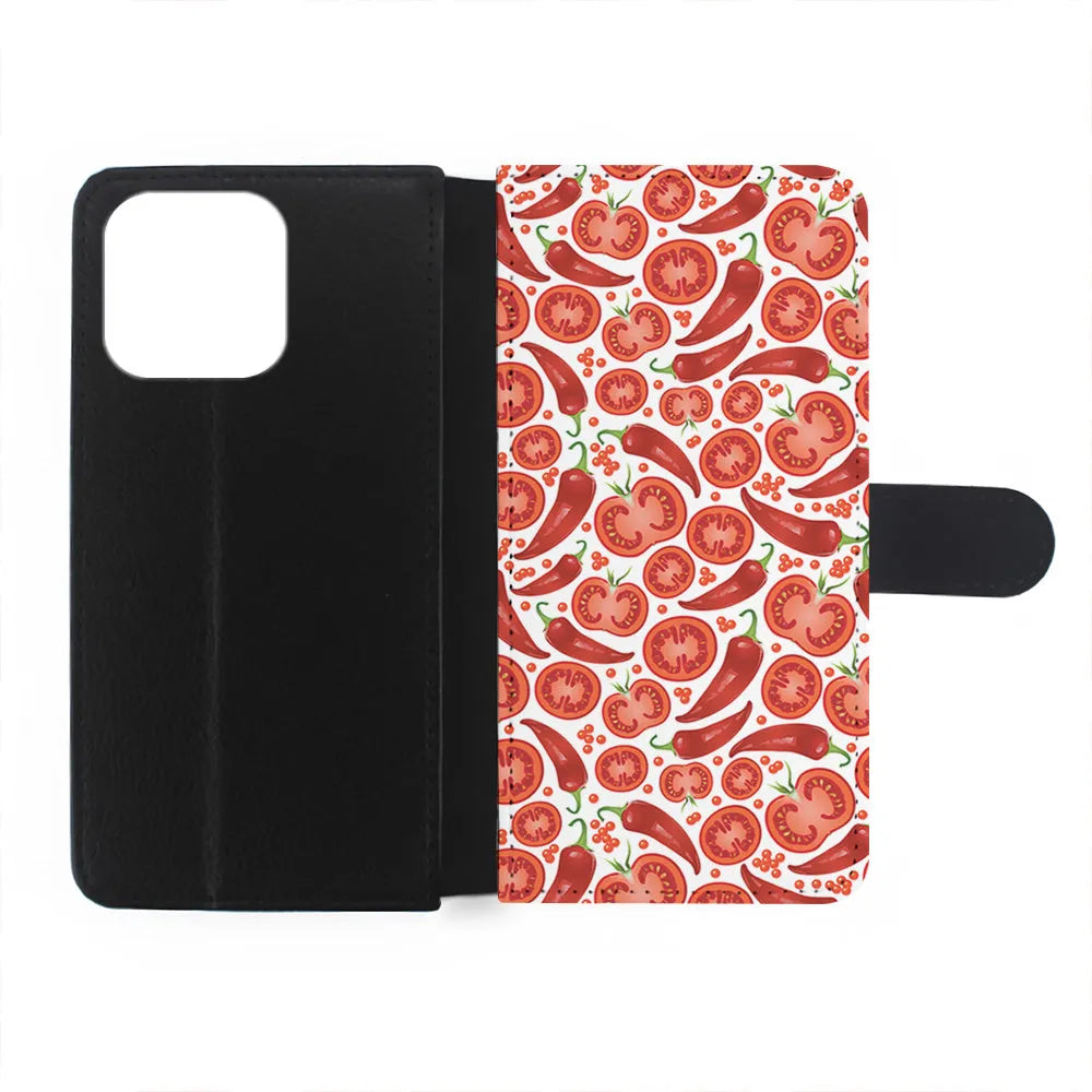 Tomatoes and Chili Peppers iPhone 13 Pro Max Case-Flip Wallet Case-Xtracase