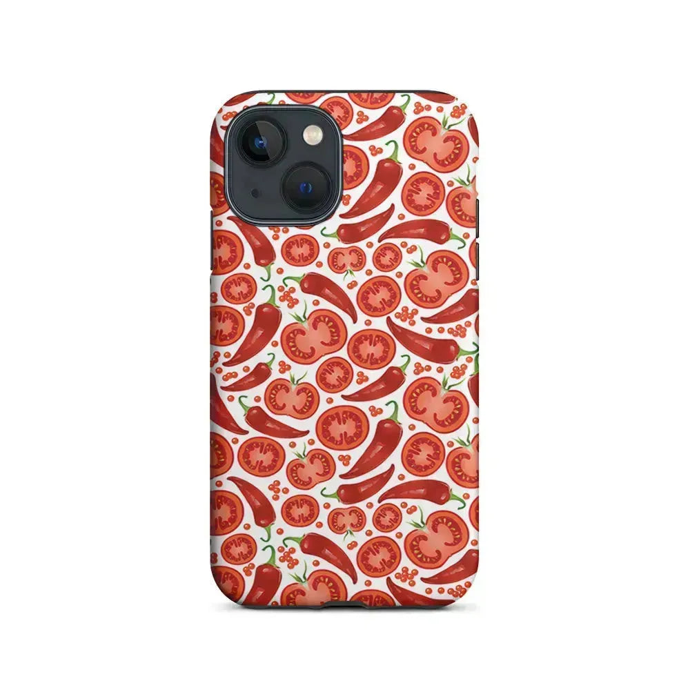 Tomatoes and Chili Peppers iPhone 13 Mini Case-2 in 1 Tough Case-Xtracase