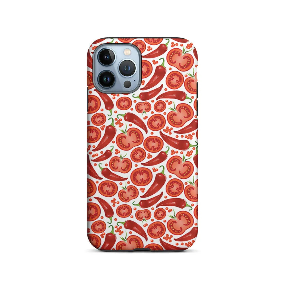 Tomatoes and Chili Peppers iPhone 13 Pro Case-2 in 1 Tough Case-Xtracase