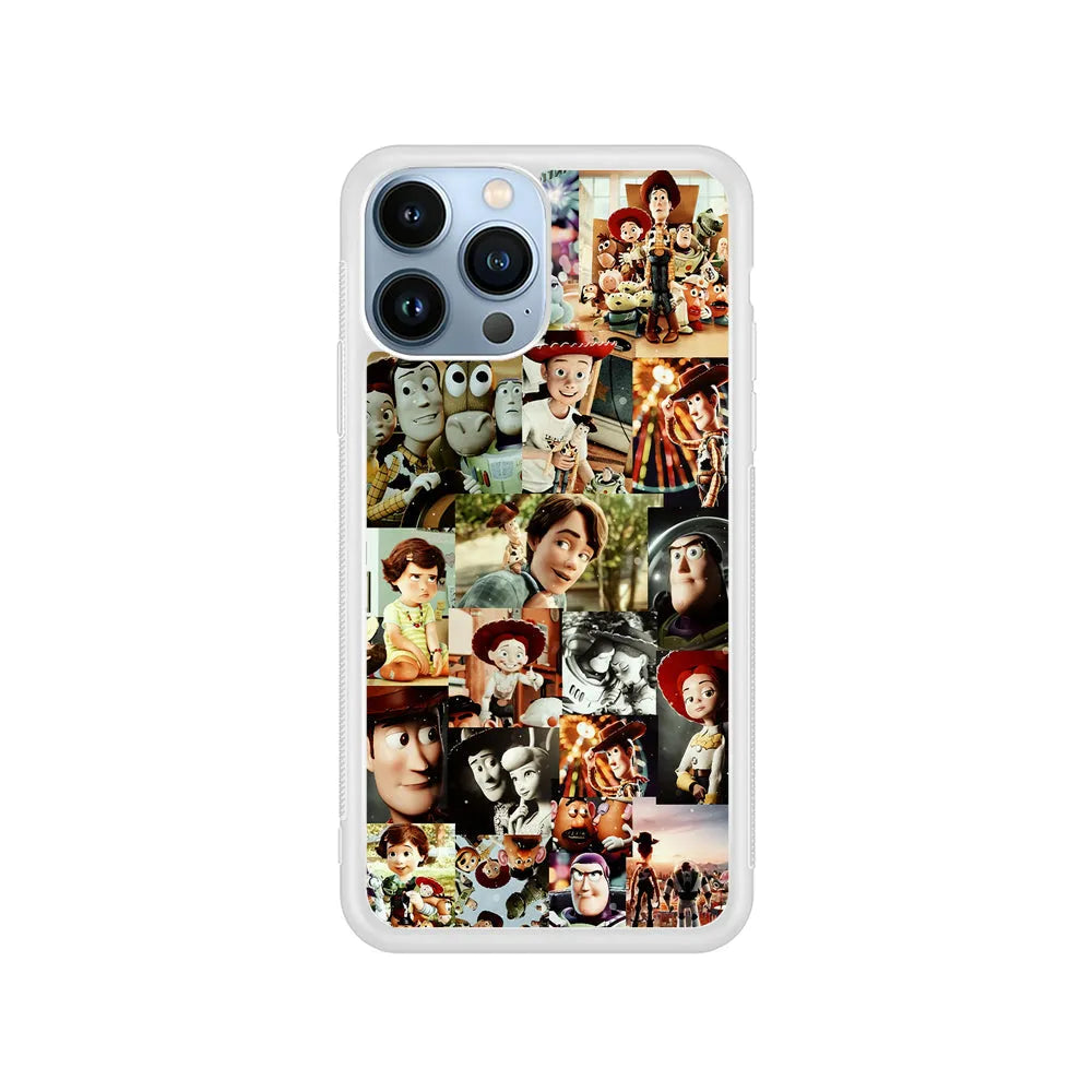 Toy Story Aesthetic Vintage iPhone 13 Pro Max Case-Rubber / White (2D Case)-Xtracase
