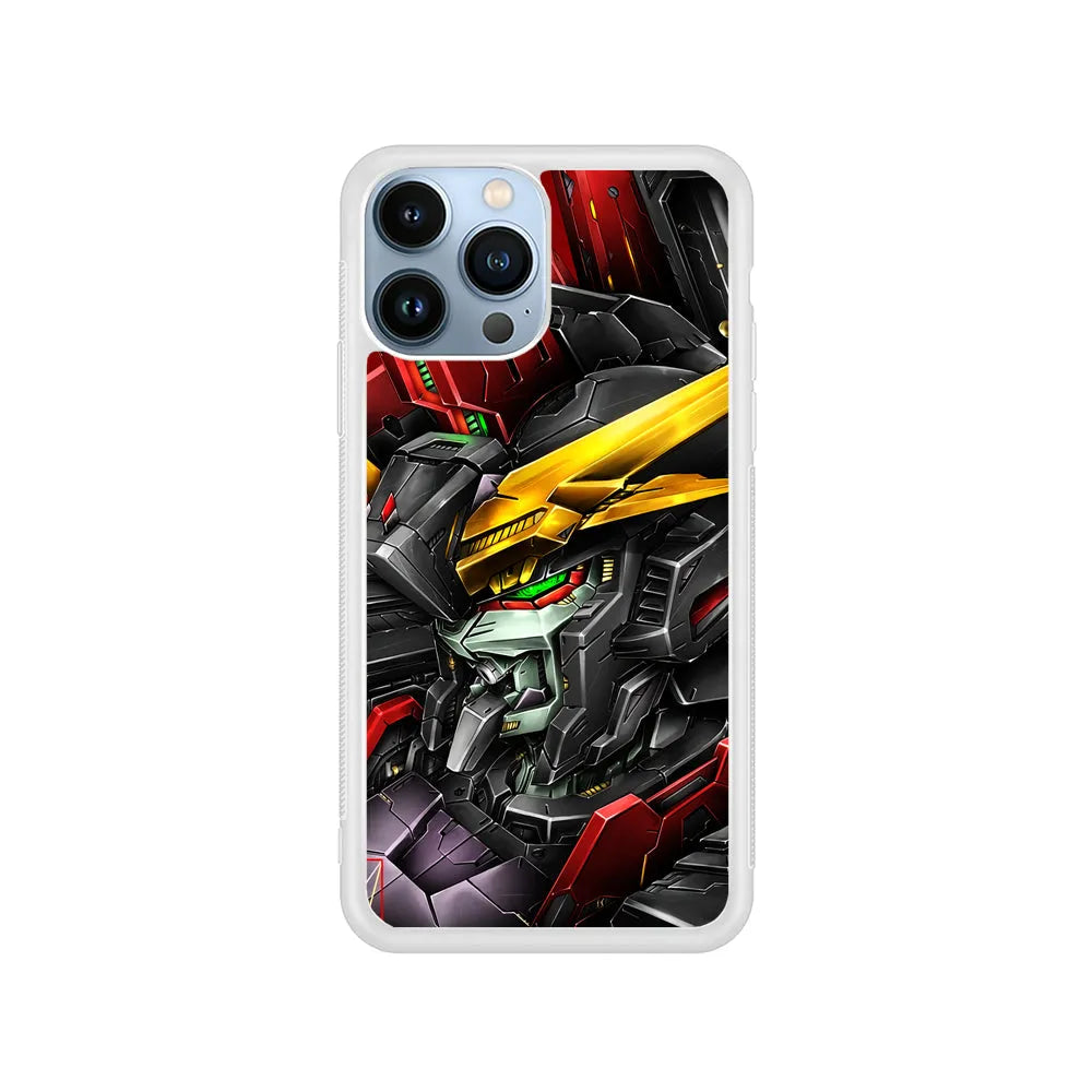 Gundam Transformation of The Machine iPhone 13 Pro Case-Rubber / White (2D Case)-Xtracase