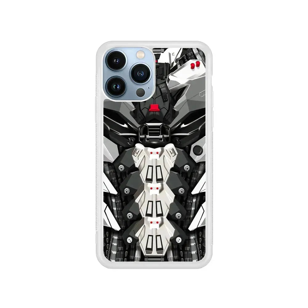 Transformers Armored Skin iPhone 15 Pro Max Case-Rubber / White (2D Case)-Xtracase
