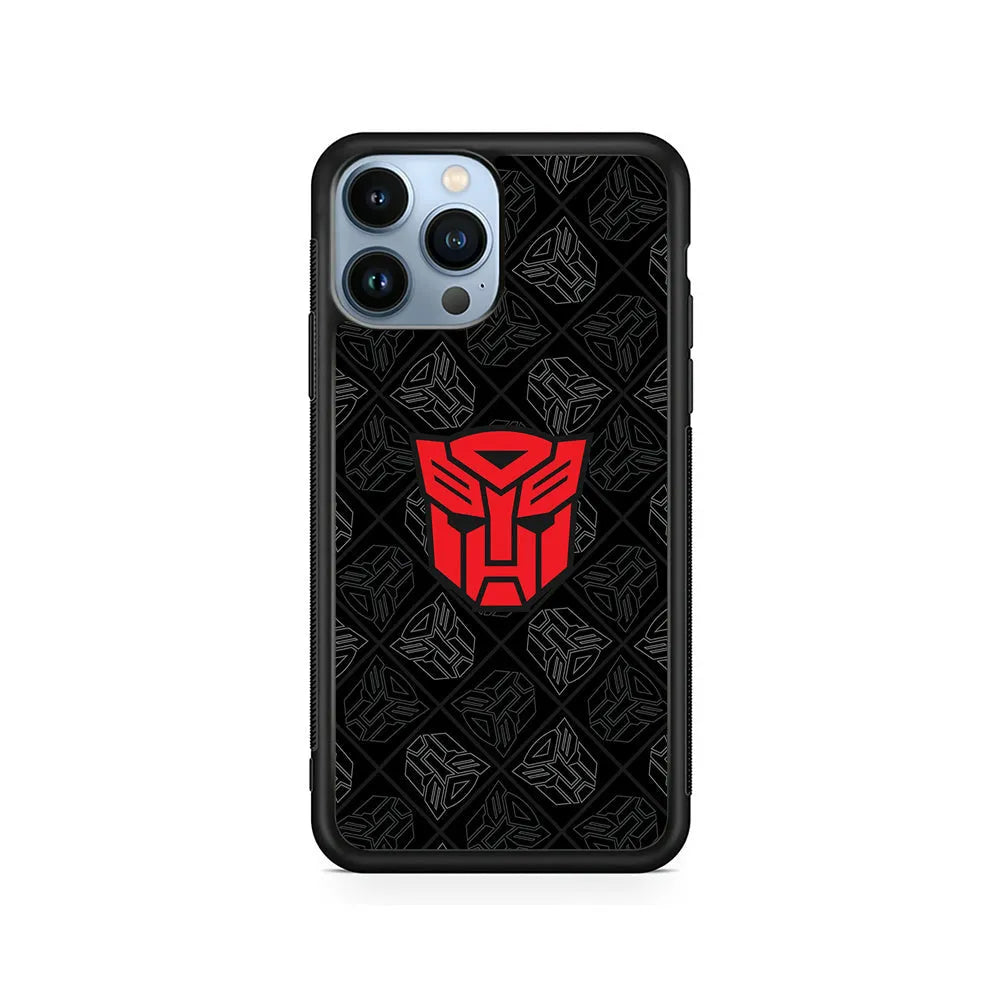 Transformers Autobot Symbol iPhone 13 Pro Case-Rubber / Black (2D Case)-Xtracase