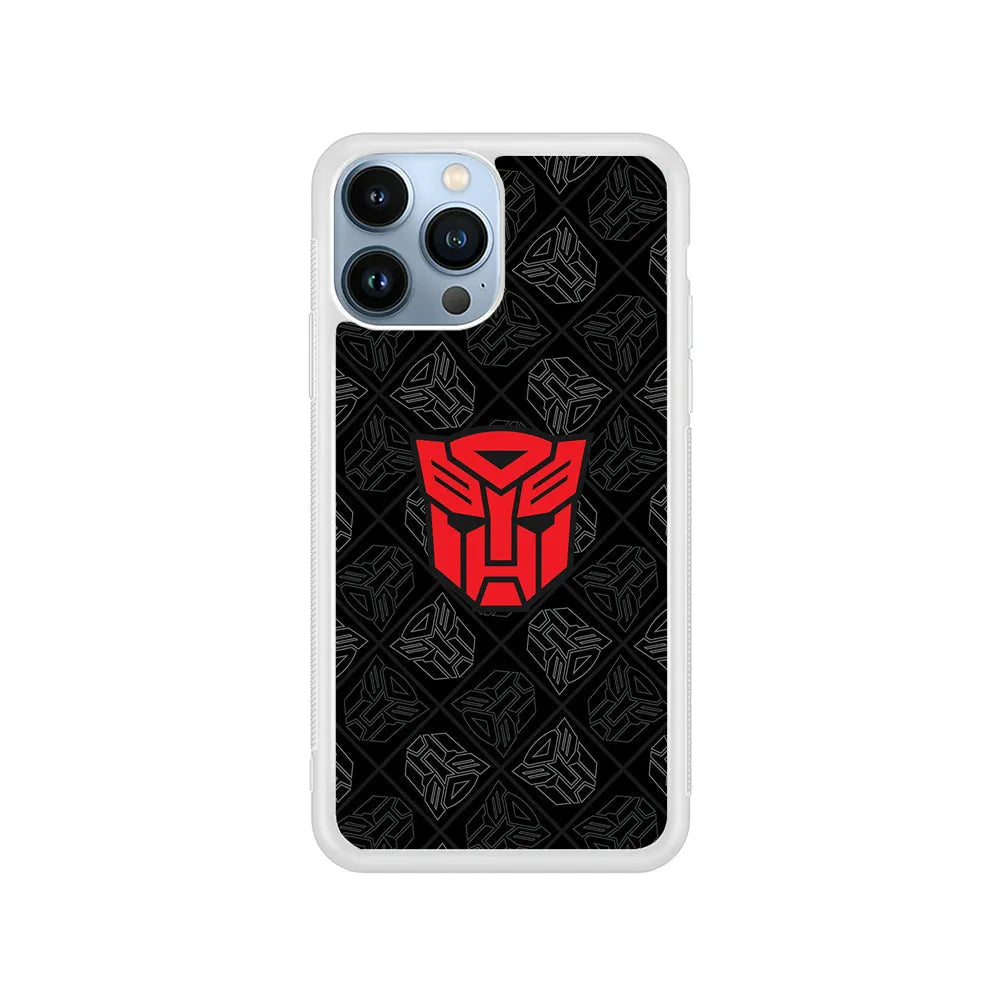 Transformers Autobot Symbol iPhone 13 Pro Case-Rubber / White (2D Case)-Xtracase