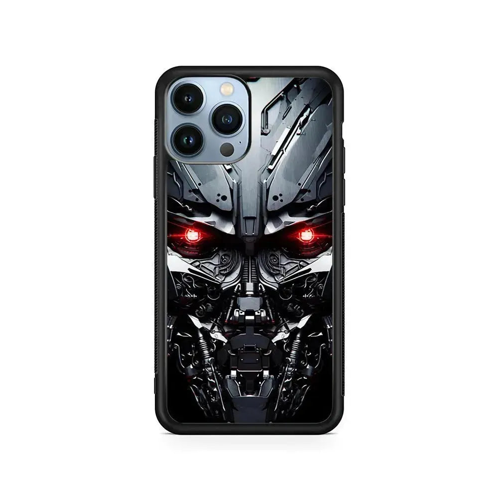 Transformers Optimus Prime Face iPhone 15 Pro Max Case-Rubber / Black (2D Case)-Xtracase