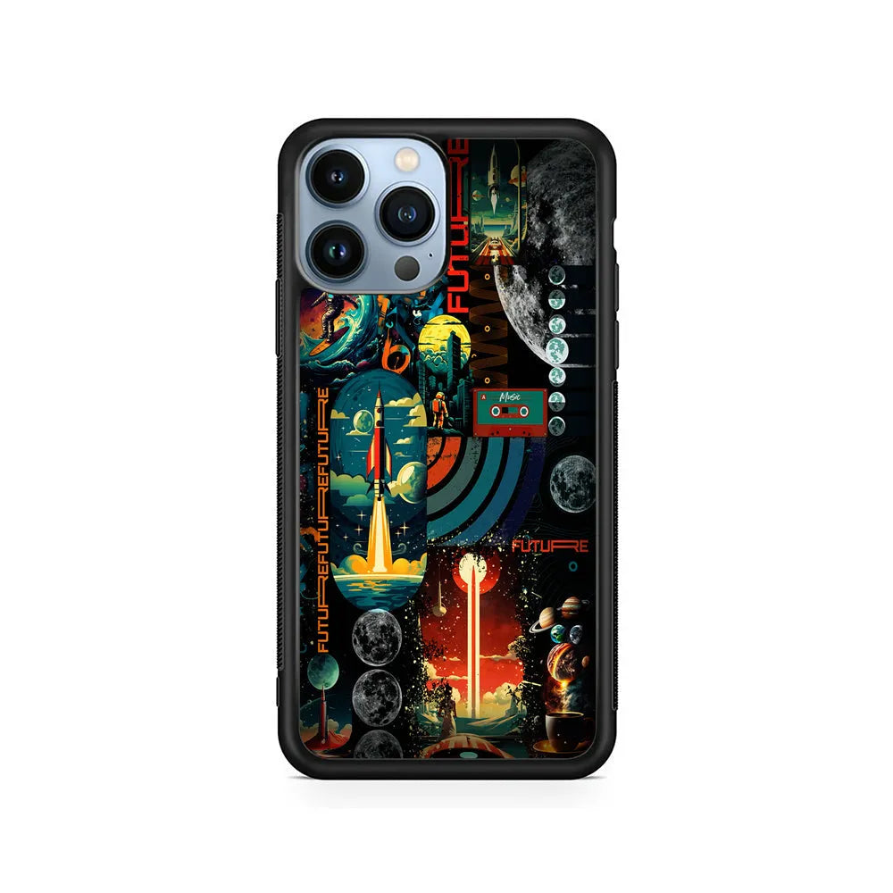 Travel Future Worlds Space iPhone 13 Pro Case-Rubber / Black (2D Case)-Xtracase