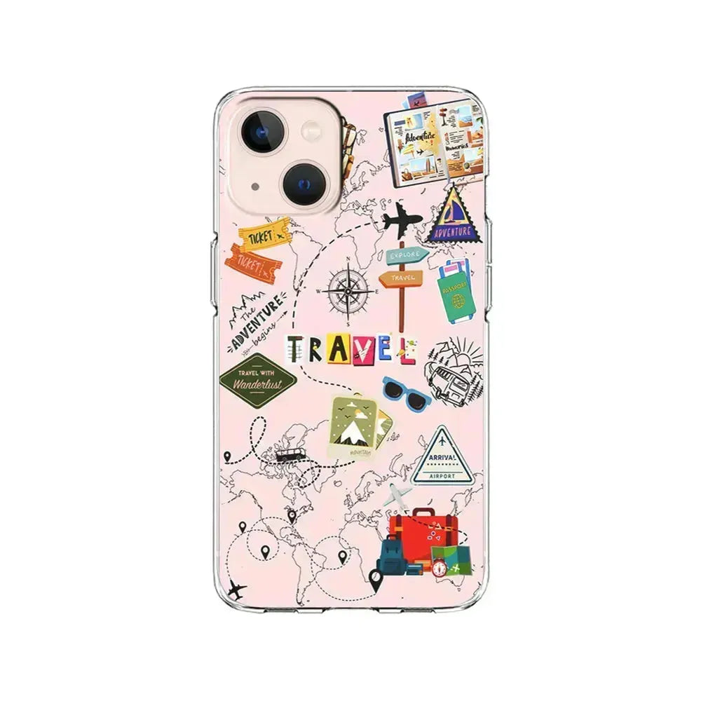 Travel and Adventure Tourism iPhone 13 Mini Case-Clear Soft Case-Xtracase