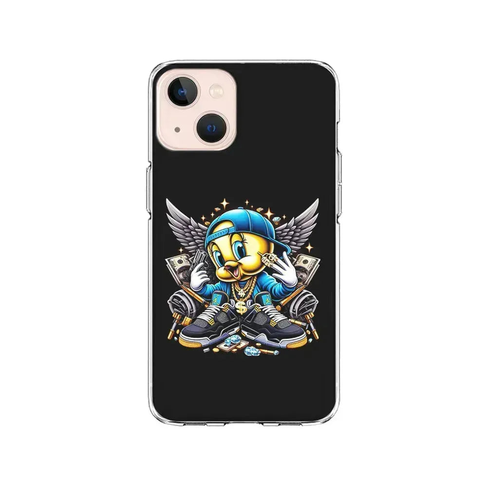 Tweety Bird Rich iPhone 13 Mini Case-Clear Soft Case-Xtracase