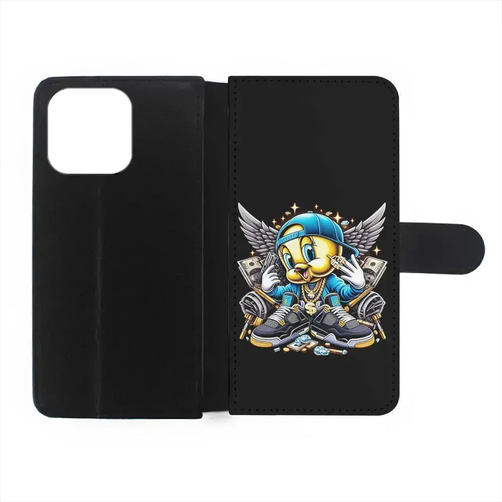 Tweety Bird Rich iPhone 13 Mini Case-Flip Wallet Case-Xtracase