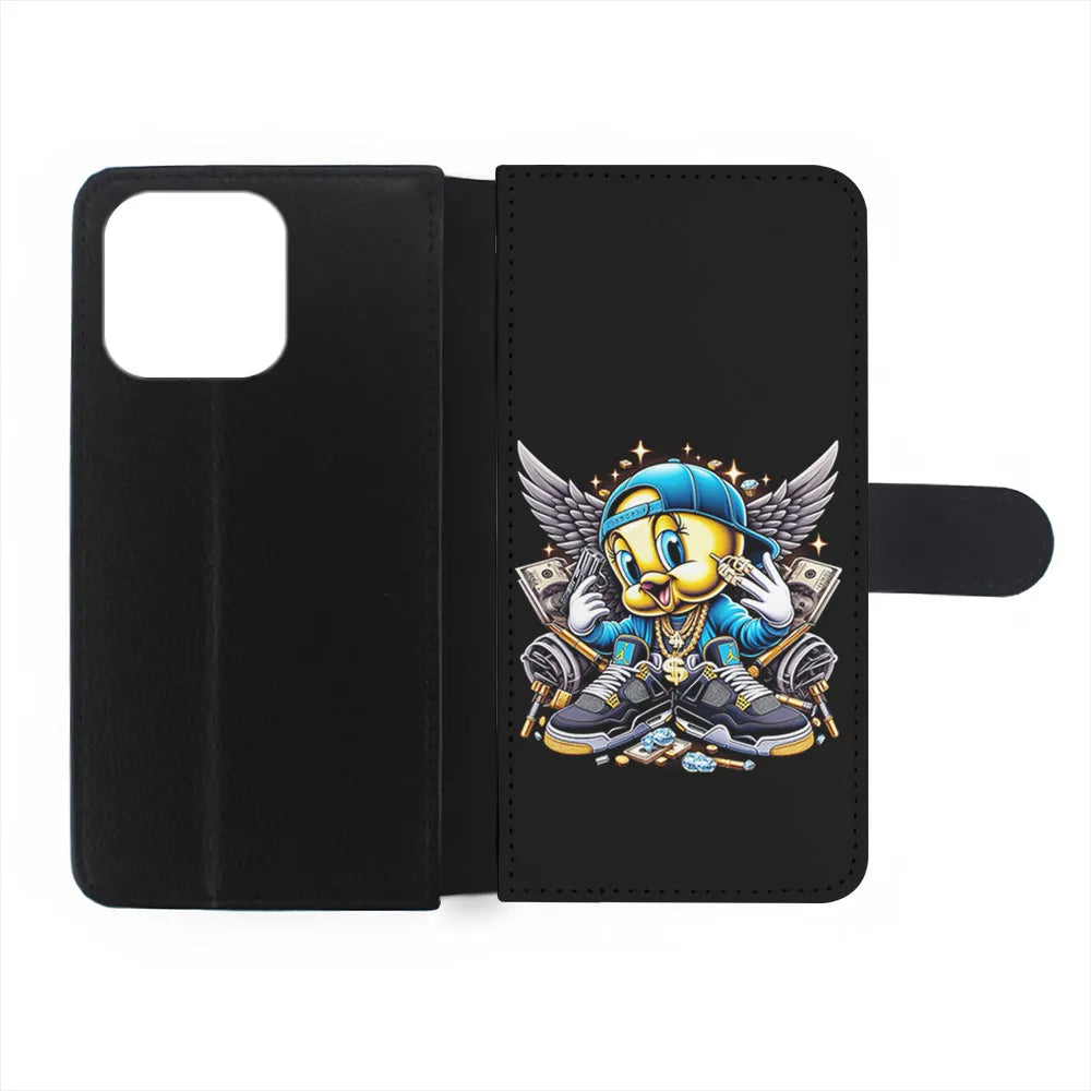 Tweety Bird Rich iPhone 13 Pro Case-Flip Wallet Case-Xtracase