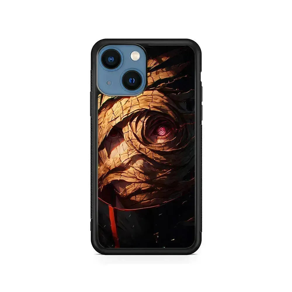 Uchiha Obito Naruto Anime iPhone 13 Mini Case-Rubber / Black (2D Case)-Xtracase