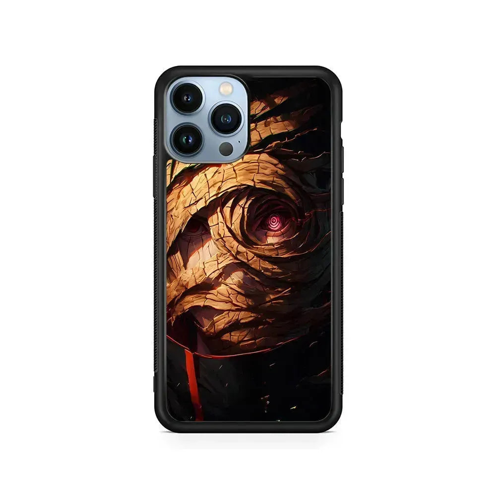 Uchiha Obito Naruto Anime iPhone 15 Pro Max Case-Rubber / Black (2D Case)-Xtracase