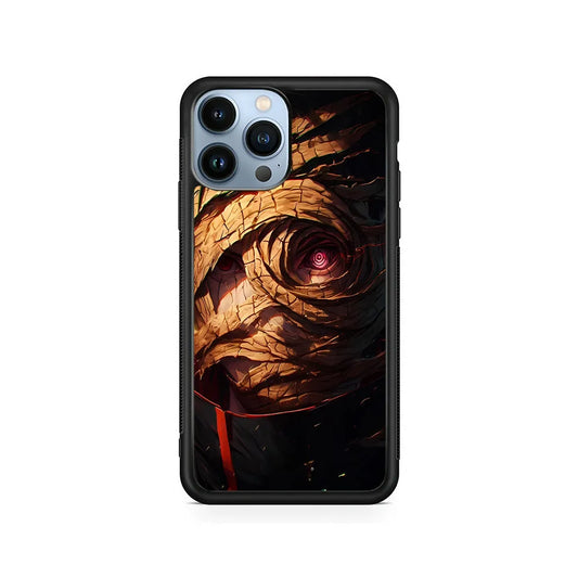 Uchiha Obito Naruto Anime iPhone 13 Pro Case-Rubber / Black (2D Case)-Xtracase