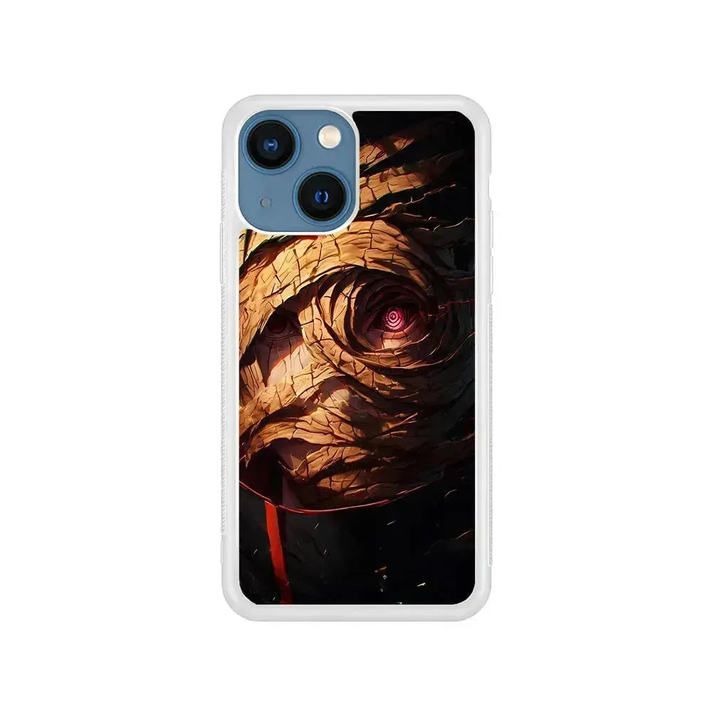 Uchiha Obito Naruto Anime iPhone 13 Mini Case-Rubber / White (2D Case)-Xtracase