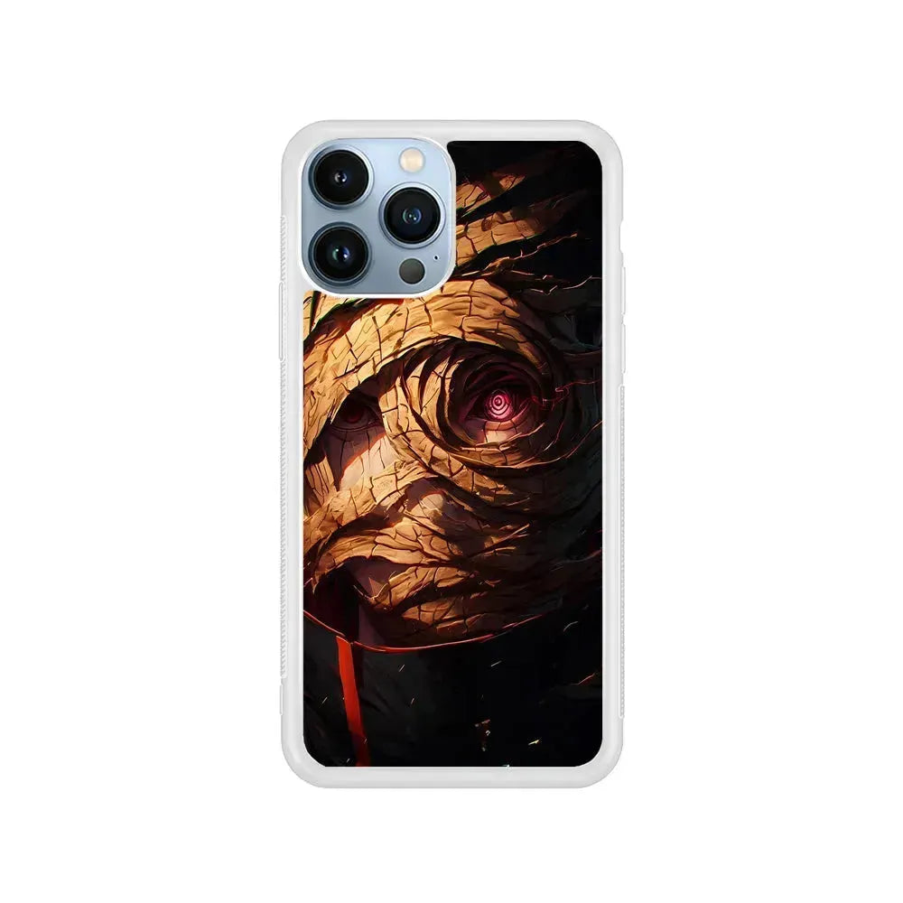 Uchiha Obito Naruto Anime iPhone 15 Pro Max Case-Rubber / White (2D Case)-Xtracase
