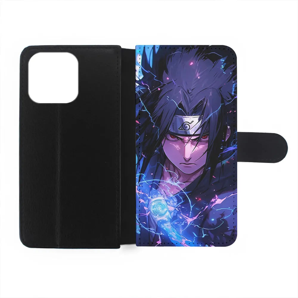 Uchiha Sasuke Serious mode iPhone 13 Pro Case-Flip Wallet Case-Xtracase
