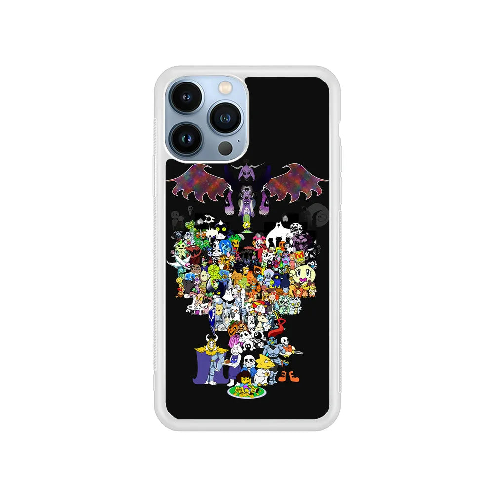 Undertale All Characters iPhone 13 Pro Case-Rubber / White (2D Case)-Xtracase