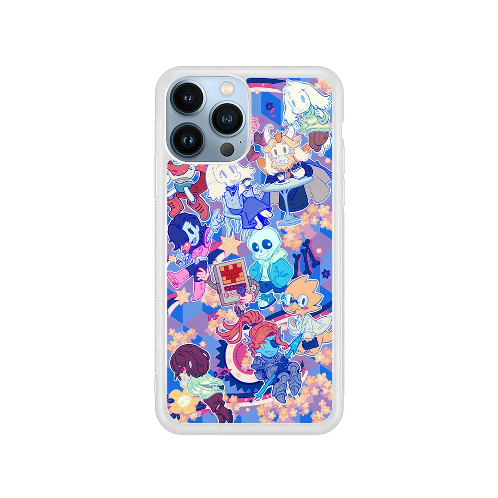 Undertale Games iPhone 13 Pro Case-Rubber / White (2D Case)-Xtracase