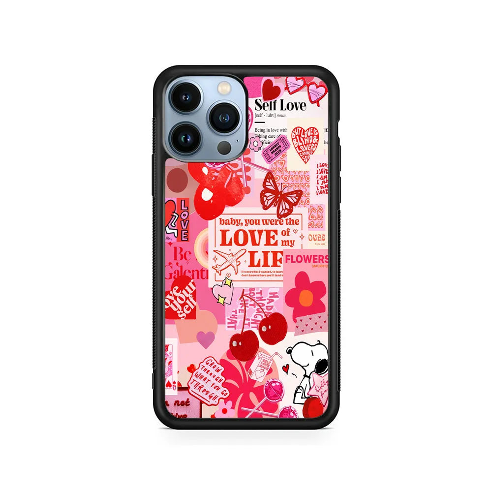 Valentine’s Day Aesthetic iPhone 13 Pro Max Case-Rubber / Black (2D Case)-Xtracase