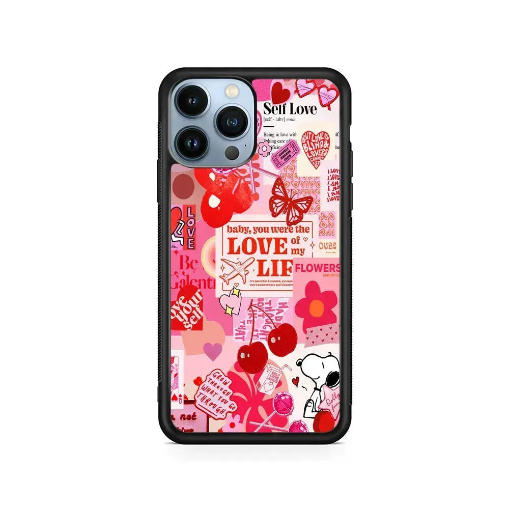 Valentine’s Day Aesthetic iPhone 15 Pro Max Case-Rubber / Black (2D Case)-Xtracase