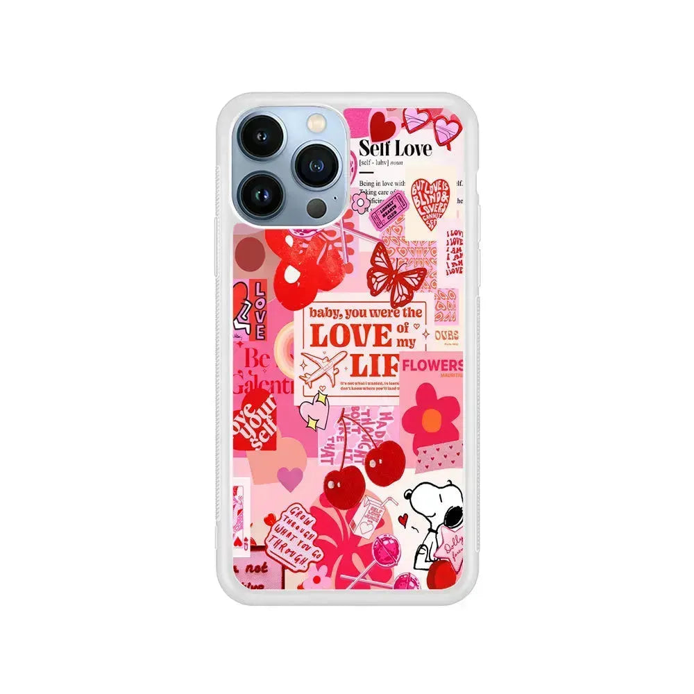 Valentine’s Day Aesthetic iPhone 15 Pro Max Case-Rubber / White (2D Case)-Xtracase