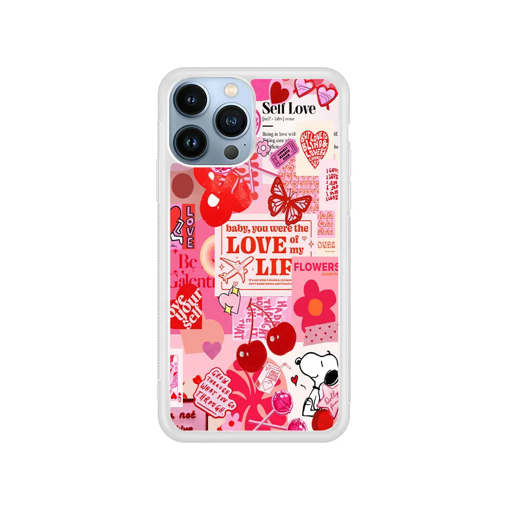 Valentine’s Day Aesthetic iPhone 13 Pro Max Case-Rubber / White (2D Case)-Xtracase