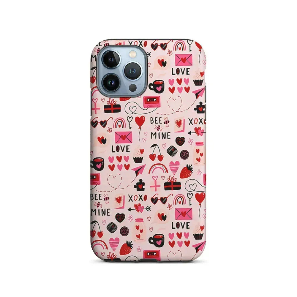 Valentine’s Day Love Pattern iPhone 15 Pro Max Case-2 in 1 Tough Case-Xtracase