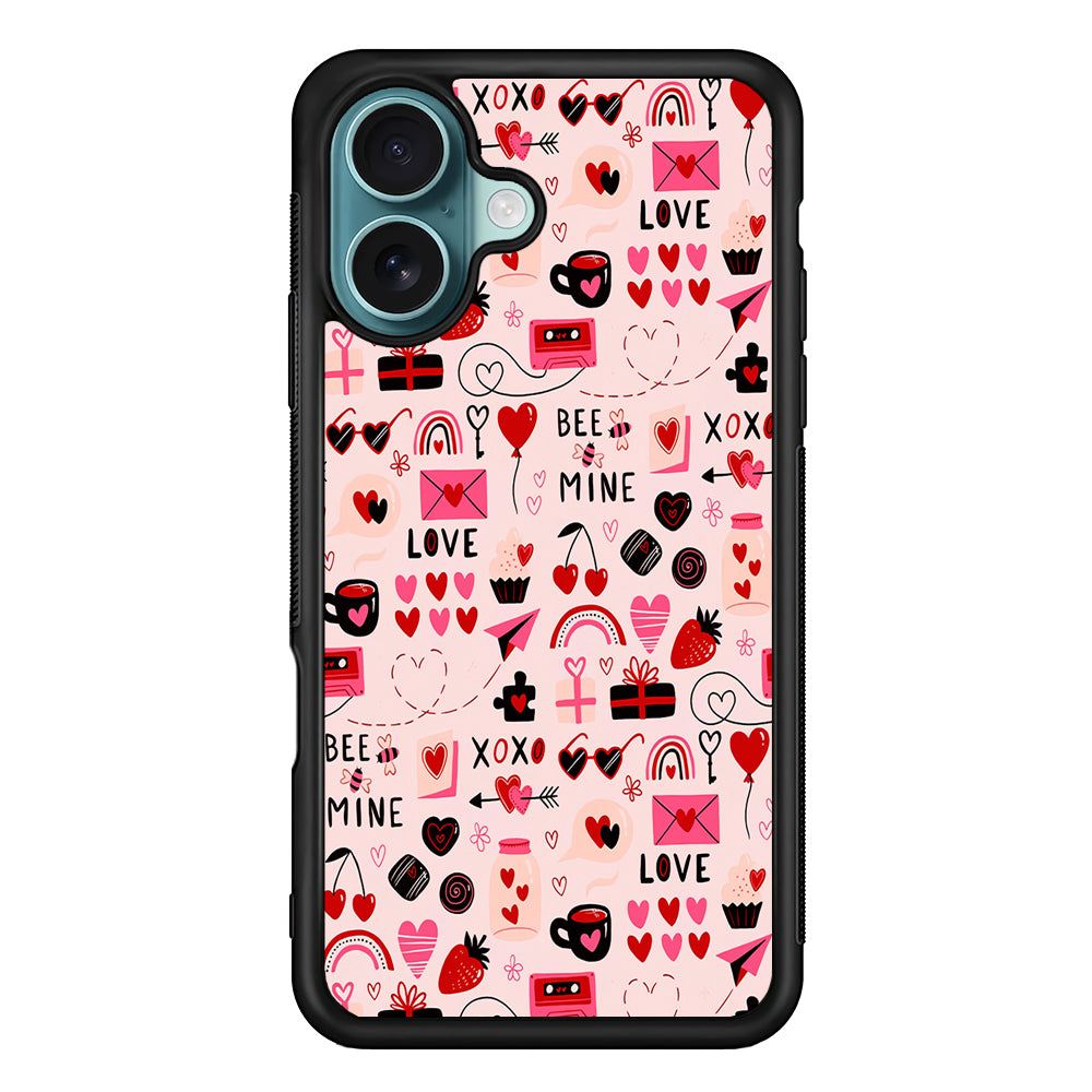 Valentine’s Day Love Pattern iPhone 16 Case - Xtracase
