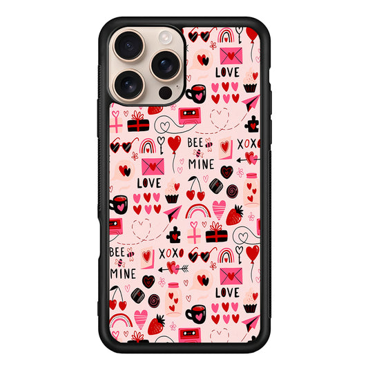 Valentine’s Day Love Pattern iPhone 16 Pro Case - iPhone 16 Pro
