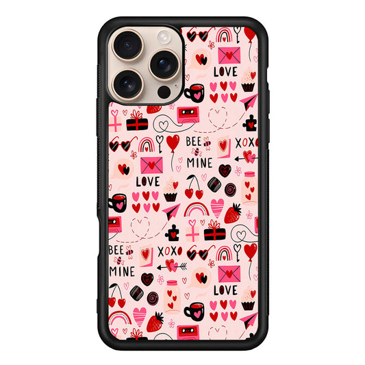 Valentine’s Day Love Pattern iPhone 16 Pro Max Case - iPhone 16 Pro Max