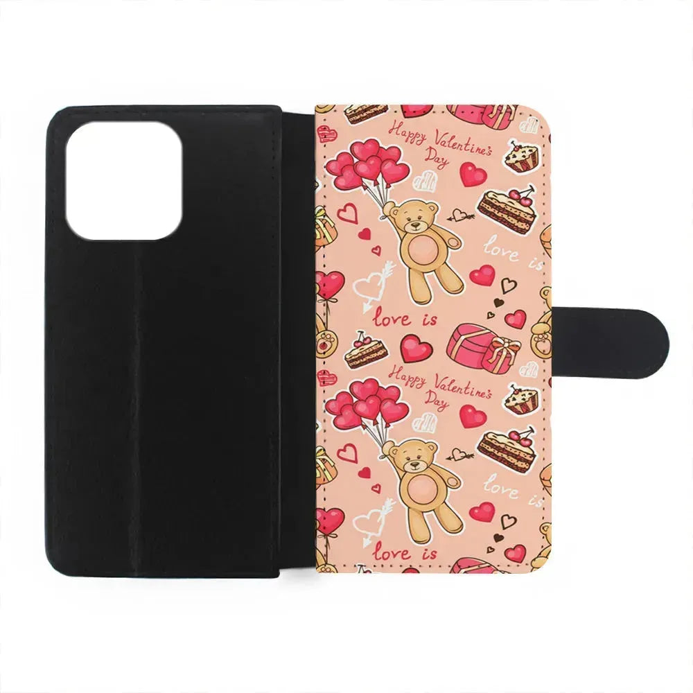 Valentine’s Day with Teddy Bears iPhone 15 Pro Max Case-Flip Wallet Case-Xtracase