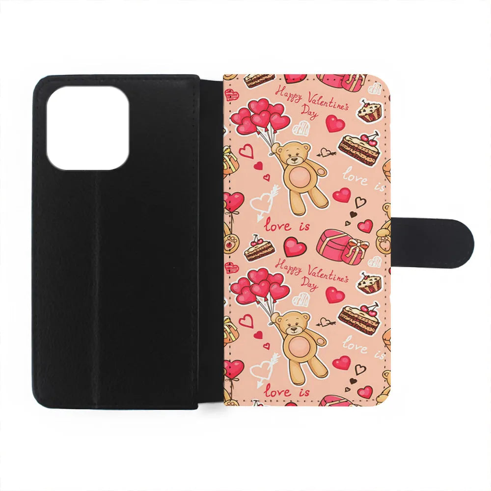 Valentine’s Day with Teddy Bears iPhone 13 Pro Case-Flip Wallet Case-Xtracase