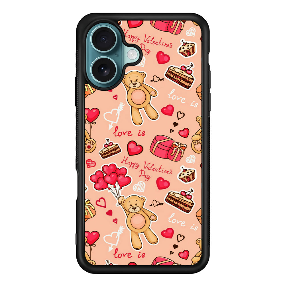 Valentine’s Day with Teddy Bears iPhone 16 Plus Case - Xtracase