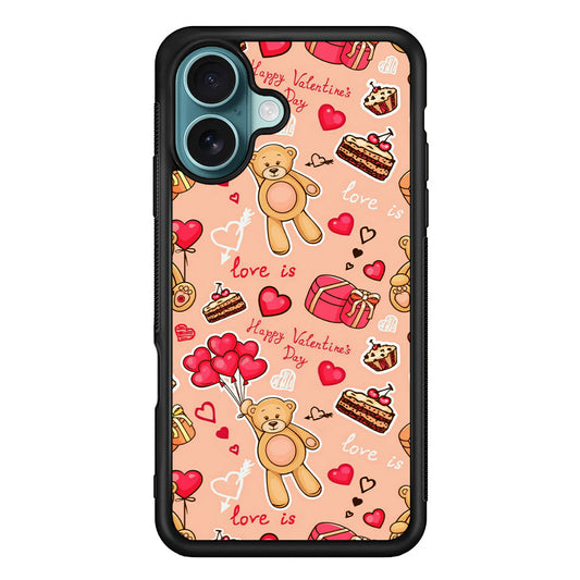 Valentine’s Day with Teddy Bears iPhone 16 Plus Case - Xtracase