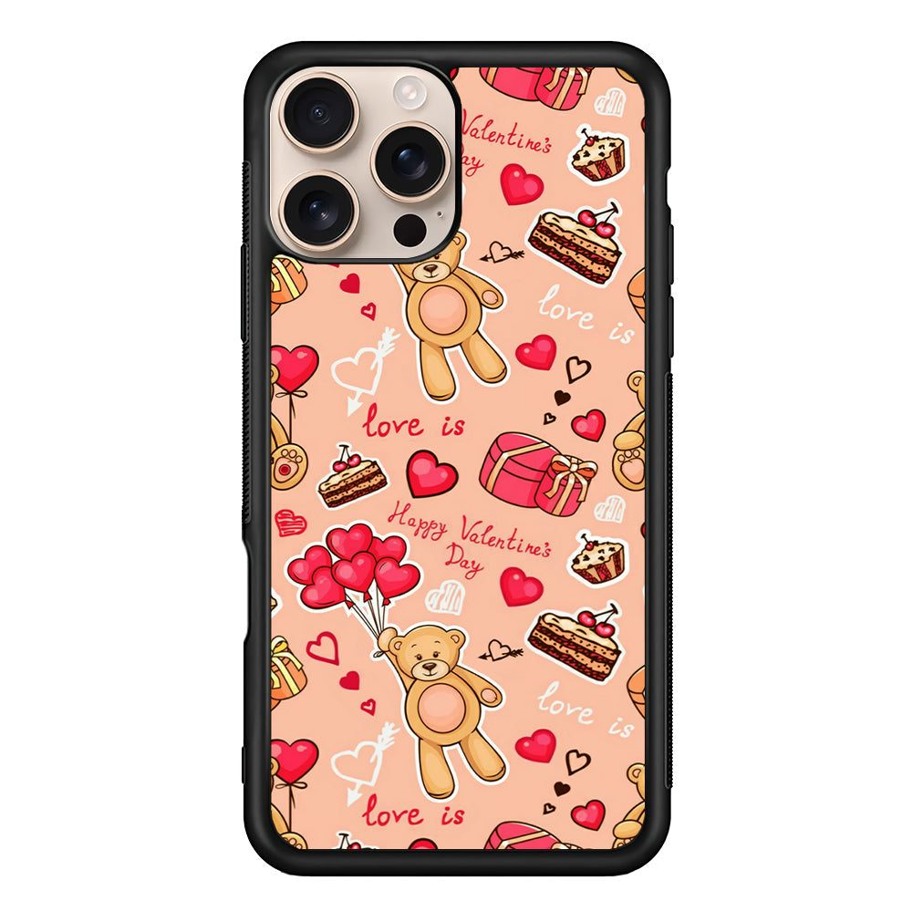 Valentine’s Day with Teddy Bears iPhone 16 Pro Max Case - iPhone 16 Pro Max