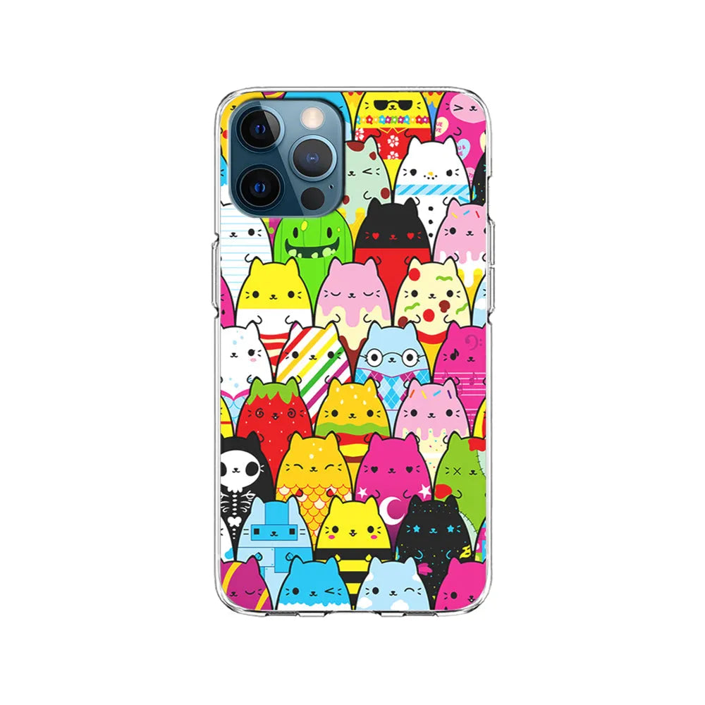 Various Cats Cartoon iPhone 13 Pro Case-Clear Soft Case-Xtracase