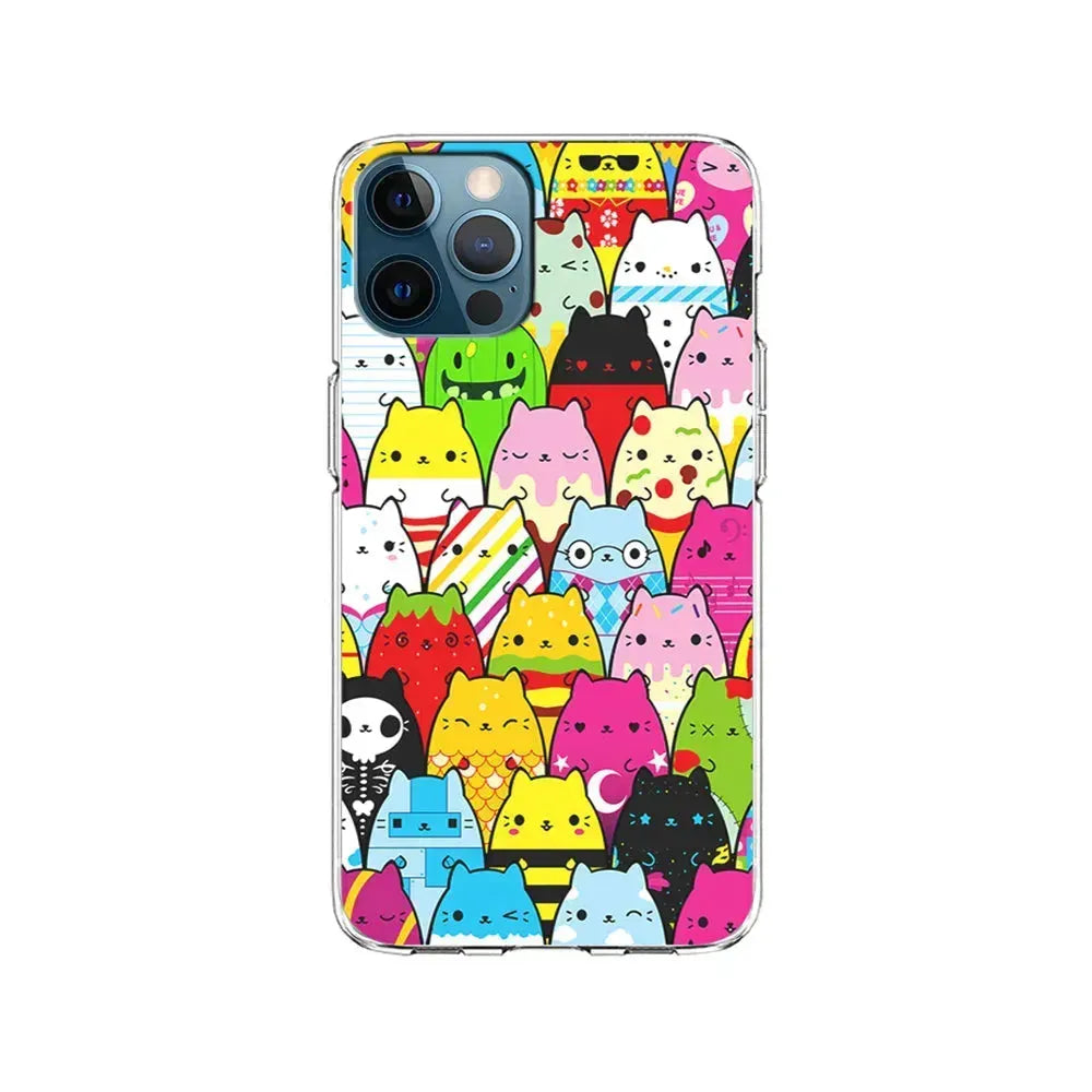 Various Cats Cartoon iPhone 15 Pro Max Case-Clear Soft Case-Xtracase