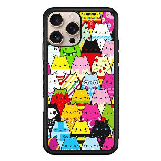 Various Cats Cartoon iPhone 16 Pro Max Case - iPhone 16 Pro Max