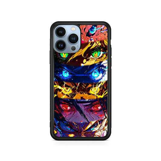 Various Kinds of Anime Eyes iPhone 13 Pro Max Case-Rubber / Black (2D Case)-Xtracase