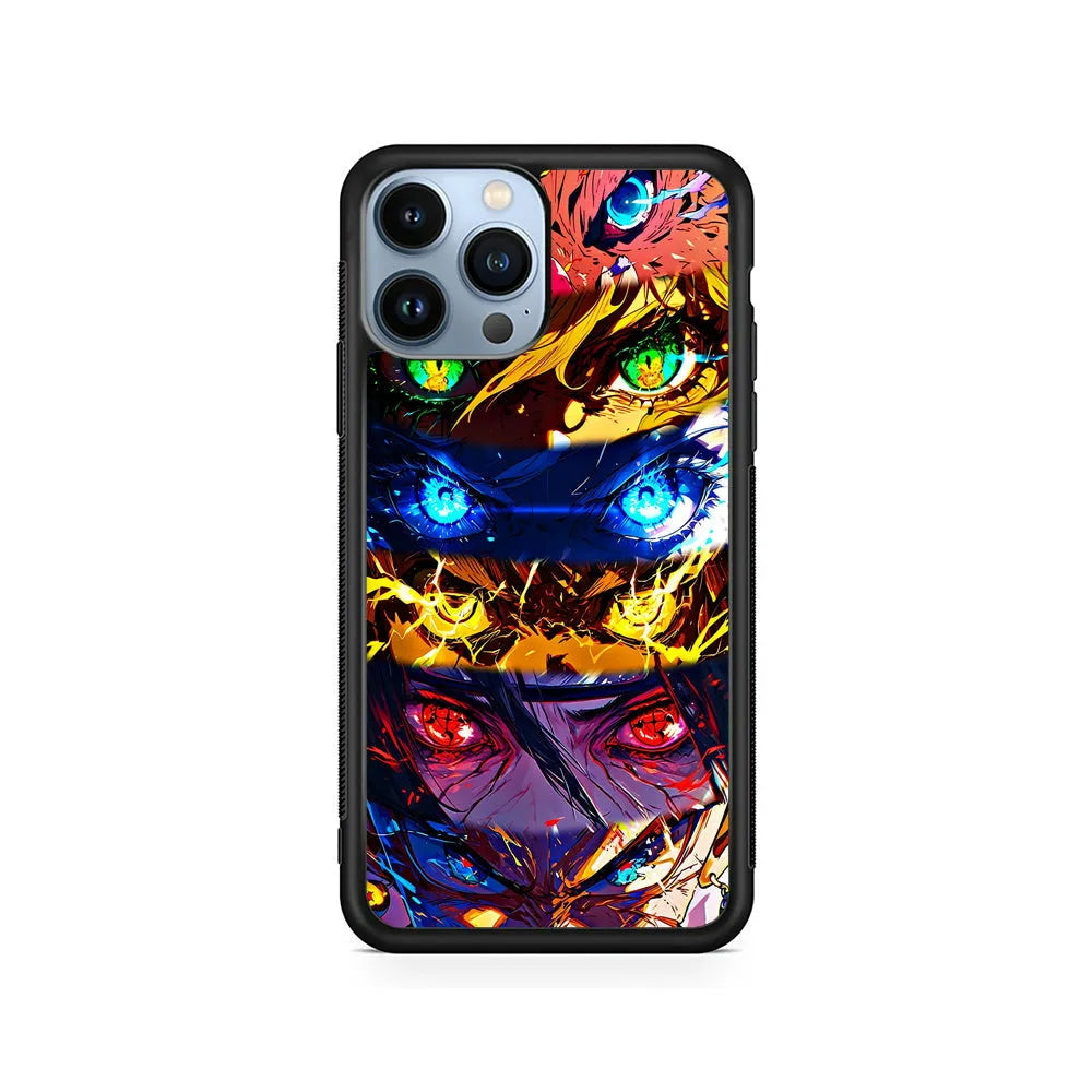 Various Kinds of Anime Eyes iPhone 13 Pro Case-Rubber / Black (2D Case)-Xtracase