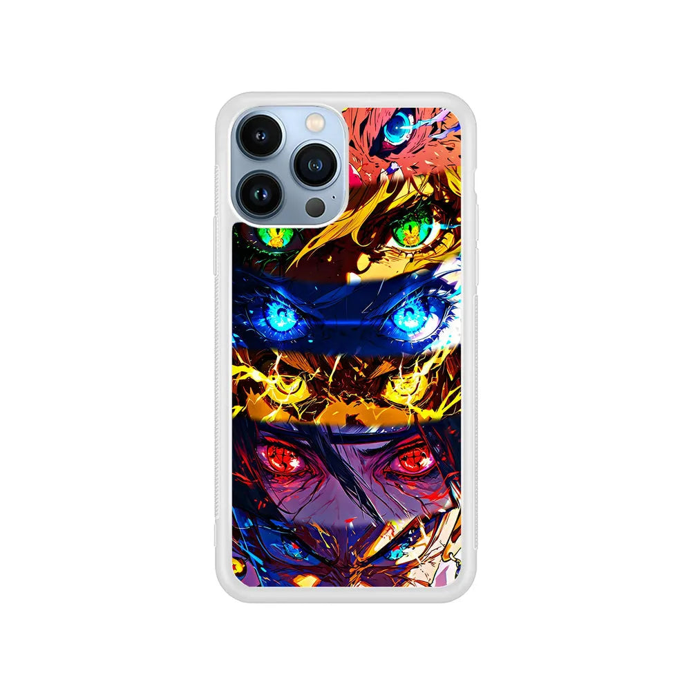Various Kinds of Anime Eyes iPhone 13 Pro Case-Rubber / White (2D Case)-Xtracase
