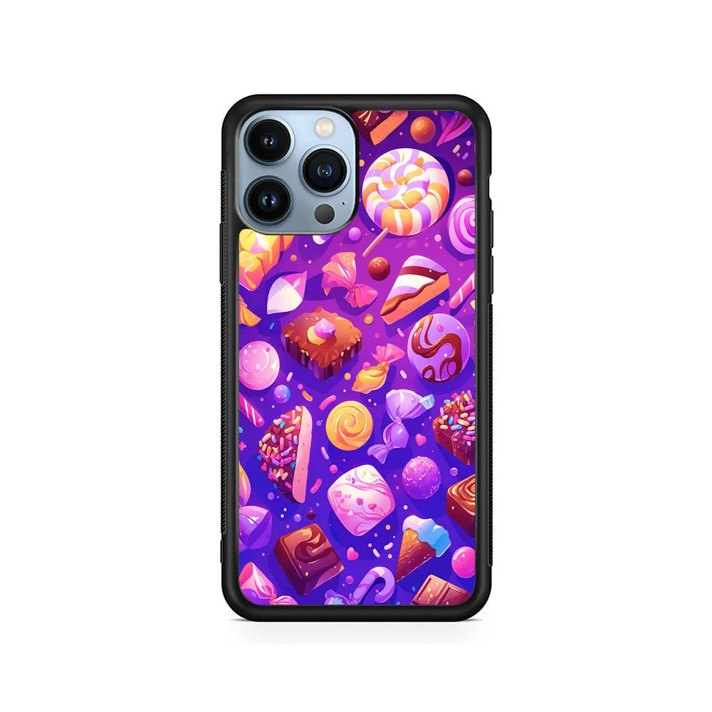 Various Kinds of Sweets and Candies iPhone 13 Pro Case-Rubber / Black (2D Case)-Xtracase