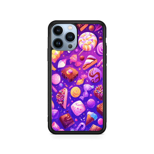 Various Kinds of Sweets and Candies iPhone 13 Pro Case-Rubber / Black (2D Case)-Xtracase