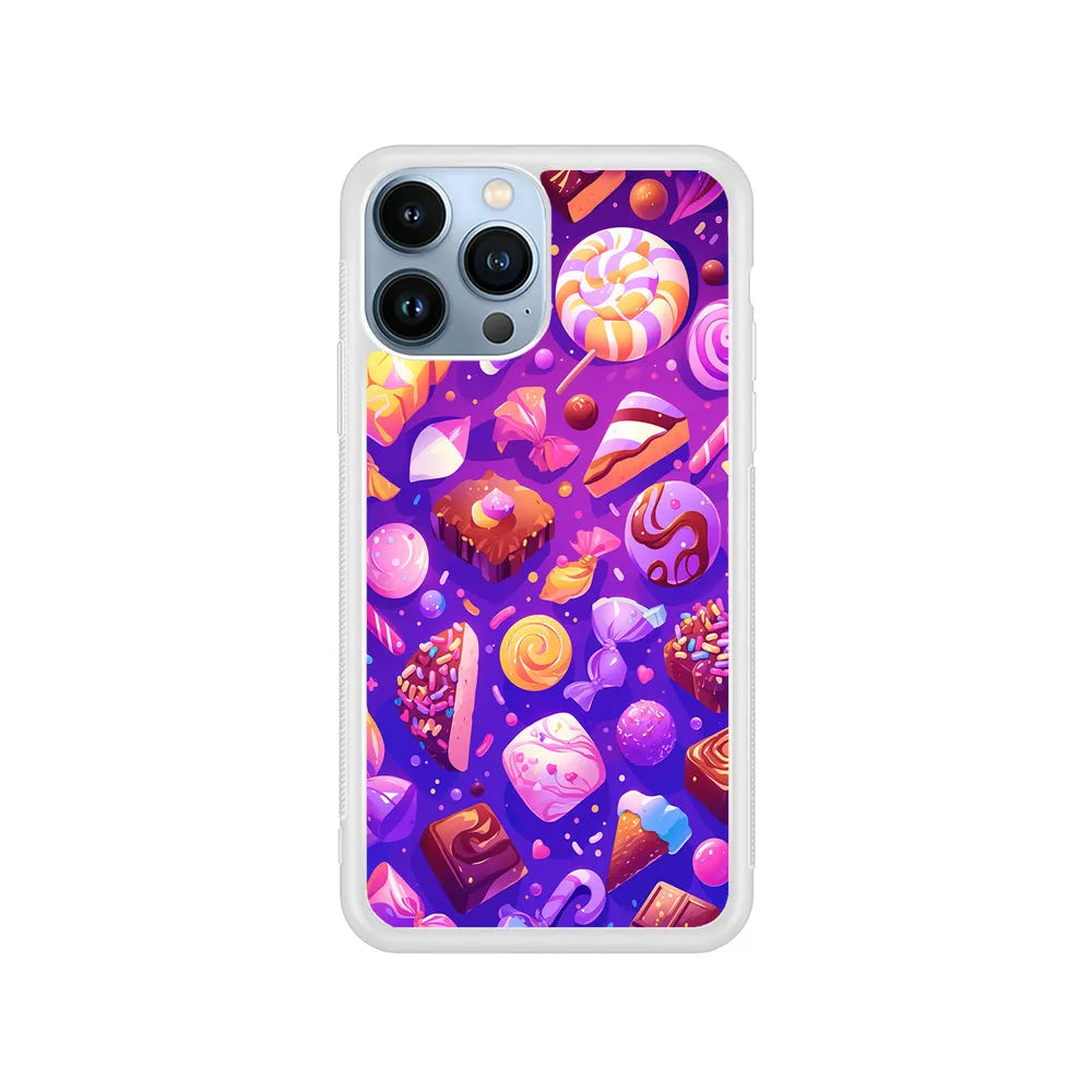 Various Kinds of Sweets and Candies iPhone 13 Pro Case-Rubber / White (2D Case)-Xtracase
