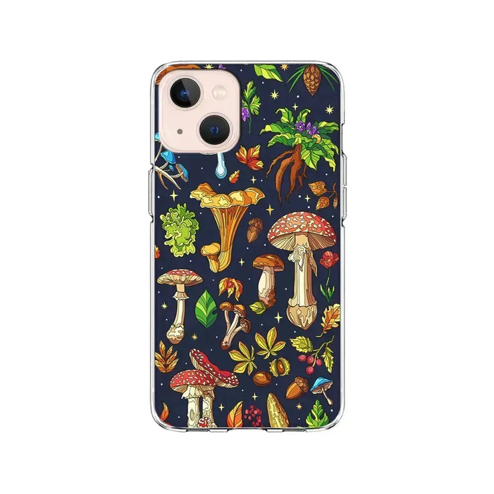 Various Mushrooms Autumn iPhone 13 Mini Case-Clear Soft Case-Xtracase