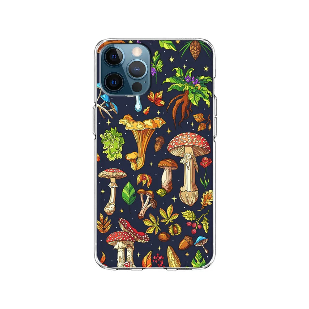 Various Mushrooms Autumn iPhone 13 Pro Case-Clear Soft Case-Xtracase
