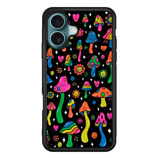 Various Mushrooms Smile Colorful iPhone 16 Case - Xtracase