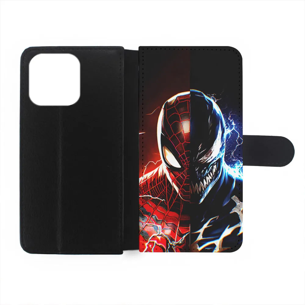 Venom X Spiderman Character iPhone 13 Pro Case-Flip Wallet Case-Xtracase