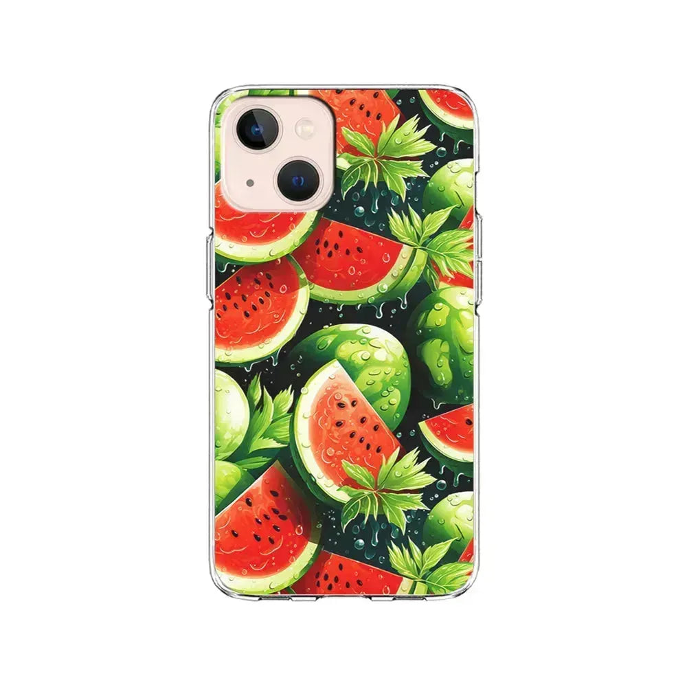 Watermelon Summer Fresh Fruit iPhone 13 Mini Case-Clear Soft Case-Xtracase
