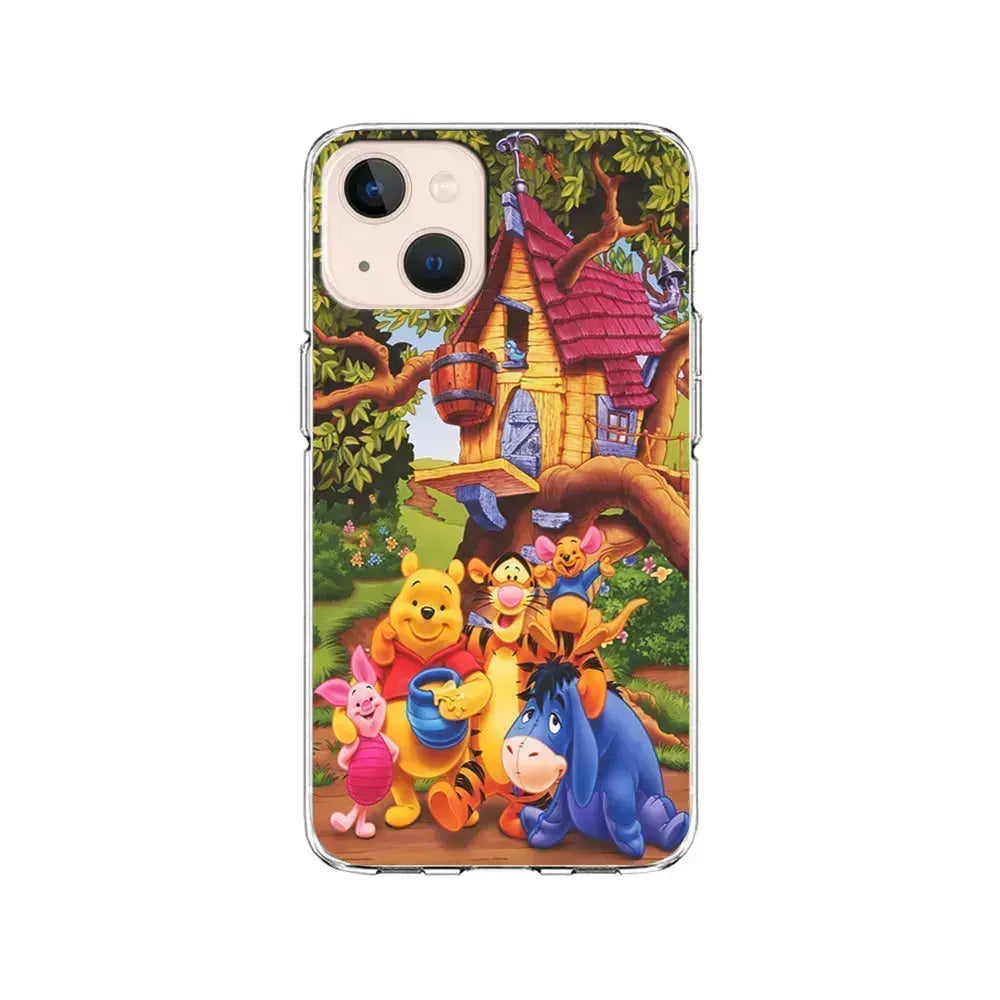 Winnie The Pooh Family Character iPhone 13 Mini Case-Clear Soft Case-Xtracase